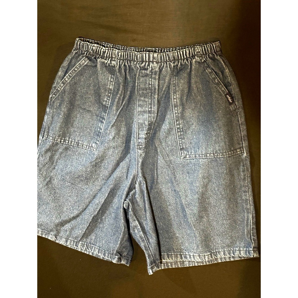 Vintage Chic Denim Shorts size 12Elastic Waist Medium Wash Blue Jorts 90s Y2K 12